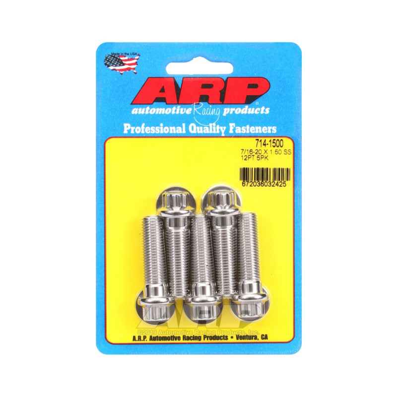 Set de șuruburi și piulițe universale ARP 7/16-20 – Oțel inoxidabil, 12 bucăți x 5 - ARP-714-1500 - 714-1500 - 3666618197753